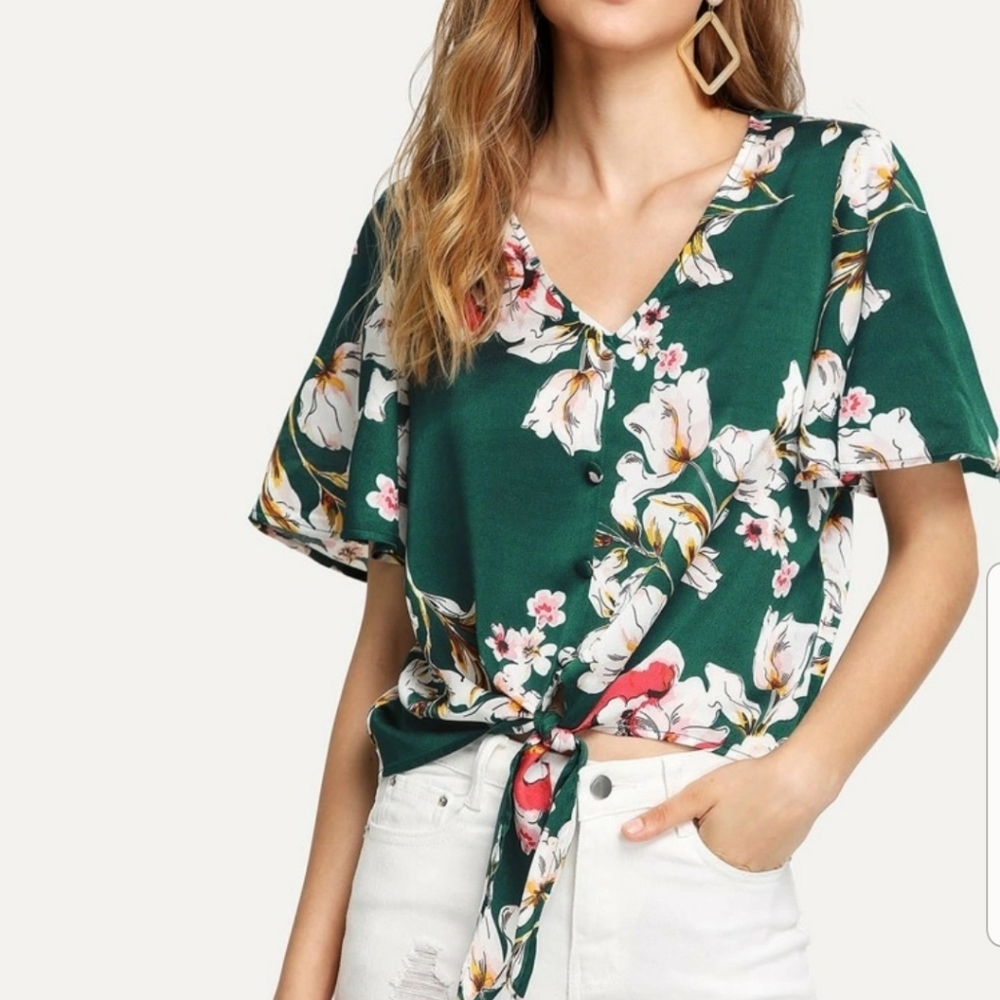 Tie-front Top